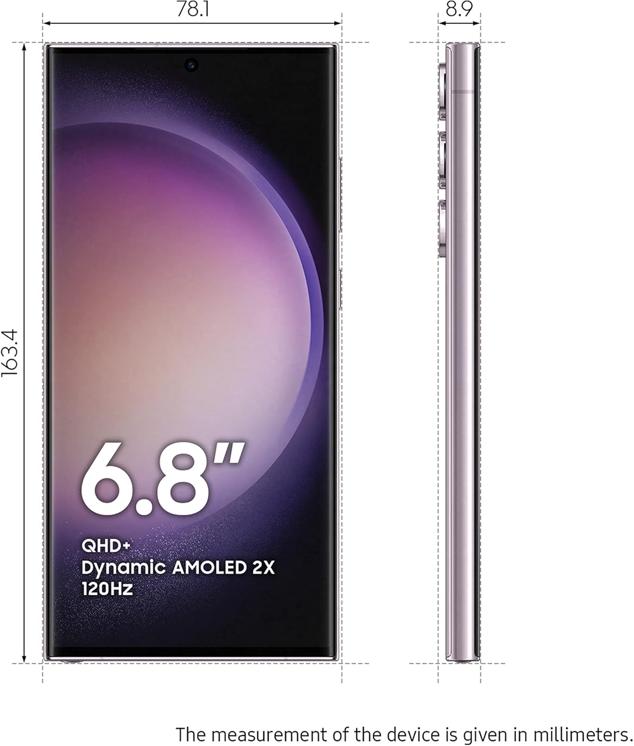 Samsung Galaxy S23 Ultra 1 TB - Unlocked - Lavender - Excellent condition manufacturer media candidate